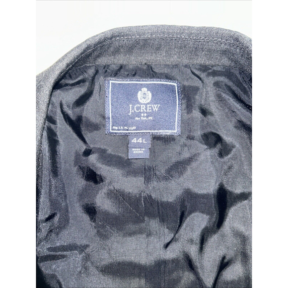 J Crew Blazer Mens 44L Black Thompson Sport Coat 2 Button DBL Vented Jacket - Picture 6 of 8